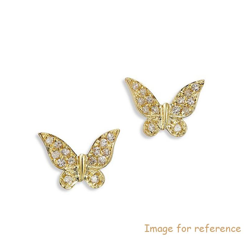 Making design 14K Yellow Gold Vermeil CZ Butterfly Earrings from a high quality manufacturer
