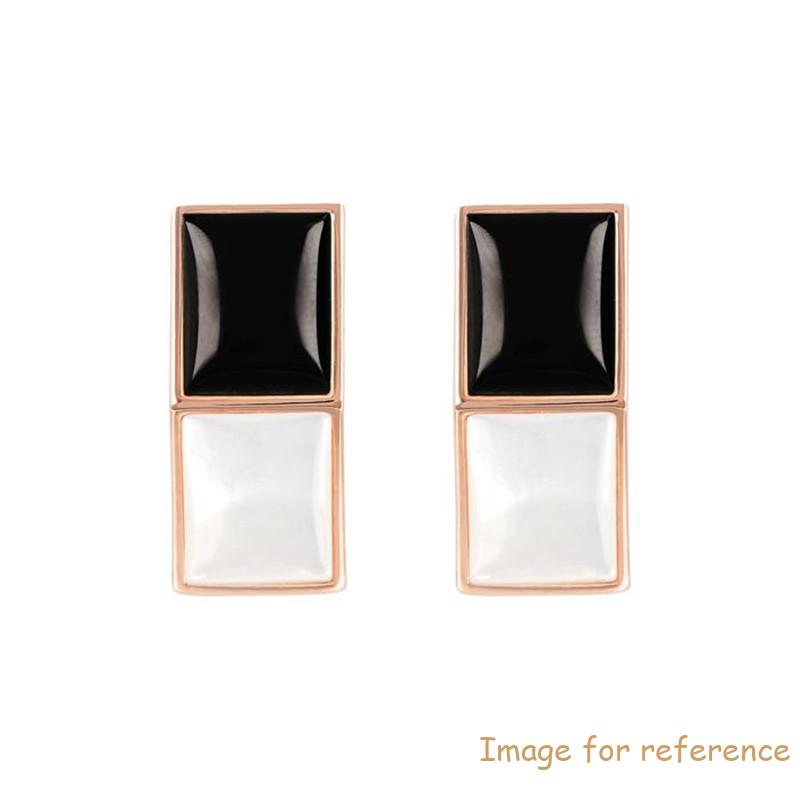 Vietnam custom made jewelry wholesaler OEM ODM Square Stones Omega Back Sterling Silver Earrings