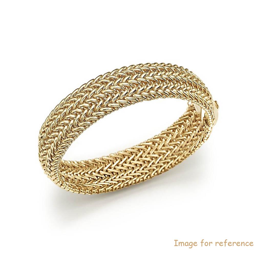 gold vermeil manufacturers custom made 14K Yellow Gold Vermeil 3-Row Link Bangle