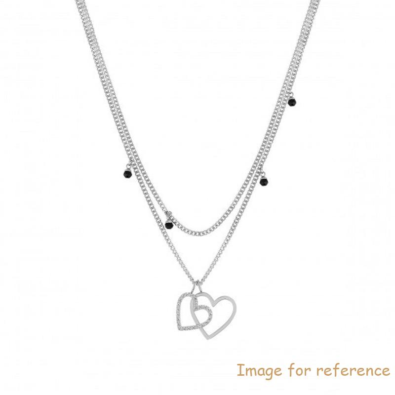 Custom silver necklace maker OEM ODM Double strand necklace with gemstones and pendants