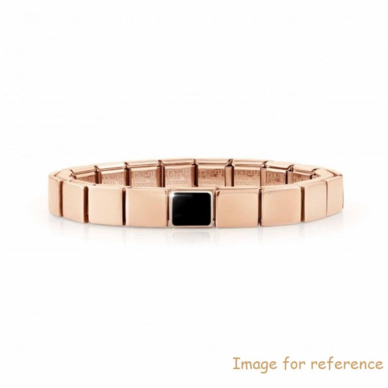 Gold Plating Jewelry Manufacturers Custom Design Bracelet with Rose finish, Black Agate resin