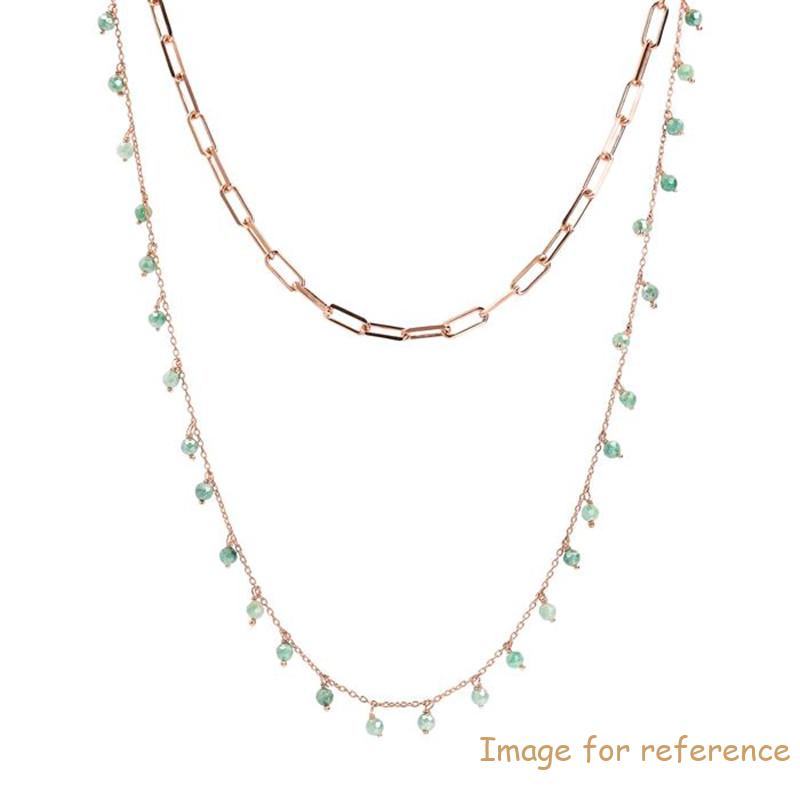 custom jewelry vendors China OEM ODM Two Strand Rosary and Paper Link Necklace