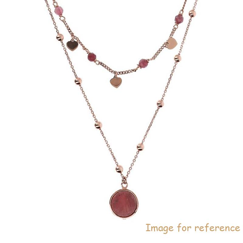 custom jewelry wholesale distributors OEM ODM Two Strands Necklace with jade and Golden Rose Hearts
