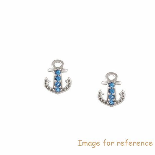 custom wholesale jewelry suppliers for Earrings with nautical symbol in silver and cubic zirconia