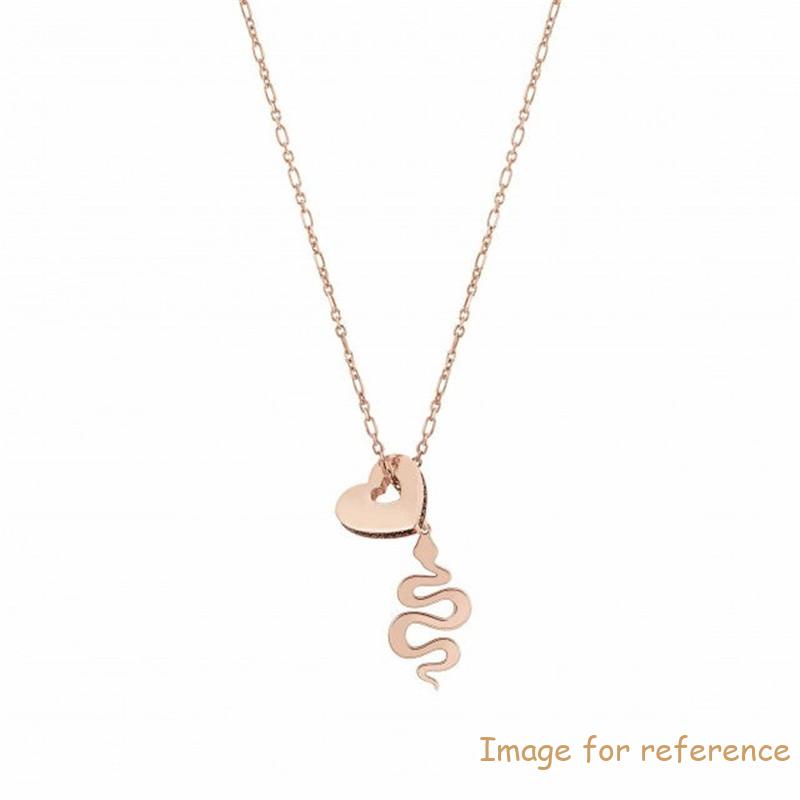 sterling silver pendants wholesaler custom heart and snake necklace in 18k rose gold vermeil