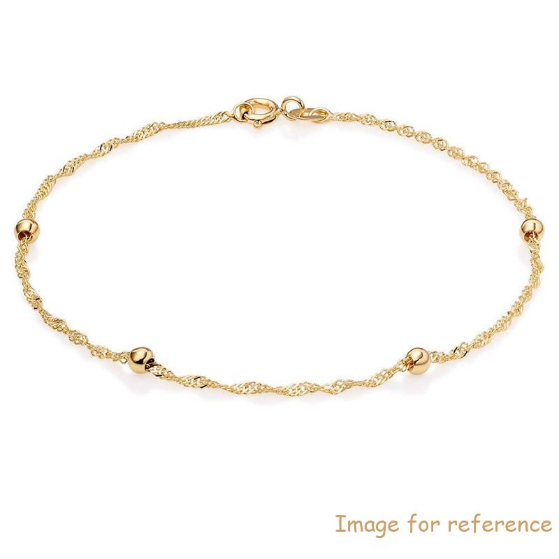 wholesale gold plated jewelry supplier custom design 9ct Gold Bead Bracelet