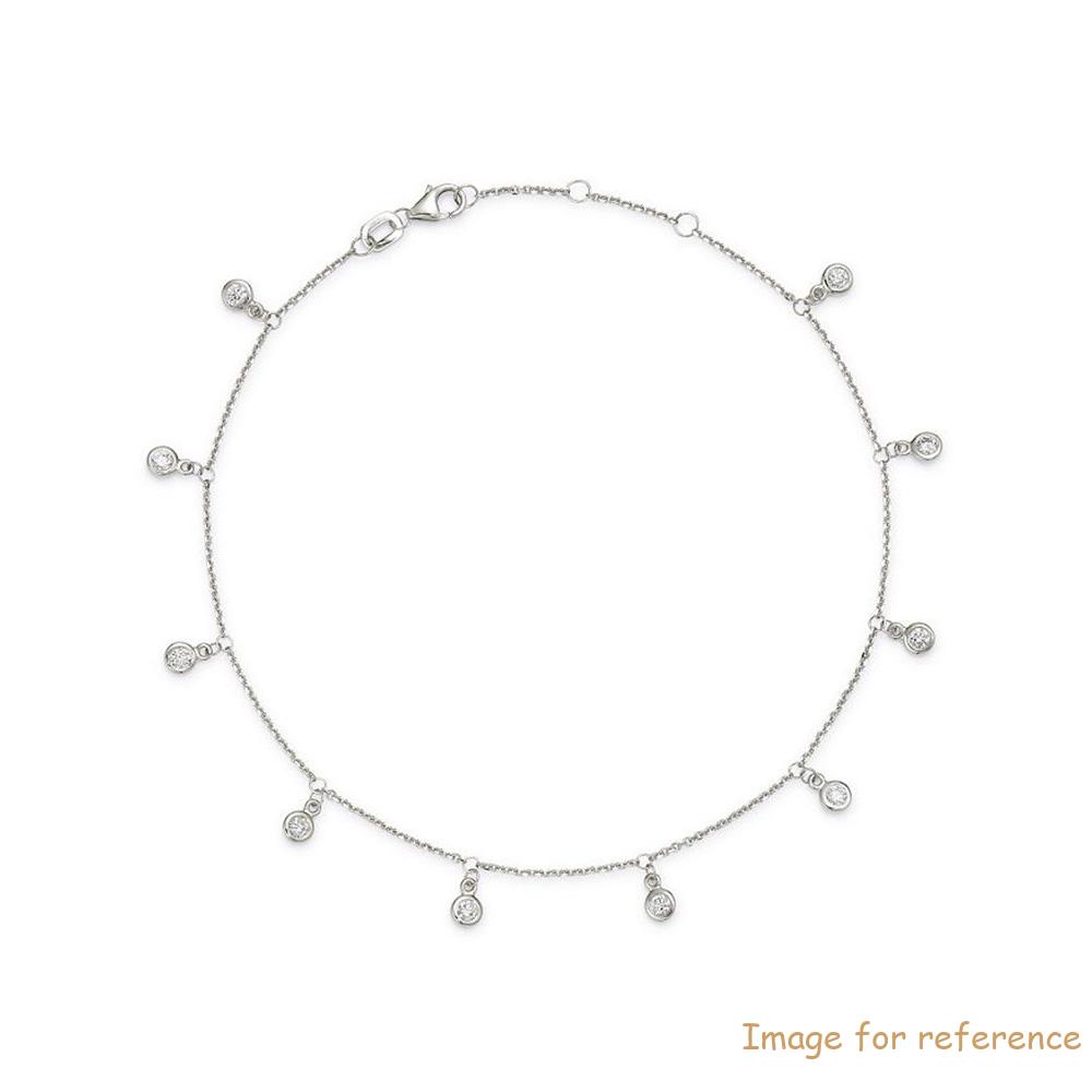 Beautifully ! The Reviews In United States Sterling Silver Jewelry Wholesaler Who Oem Odm Cz Bezel Droplet Ankle Bracelet In 14k Gold Vermeil