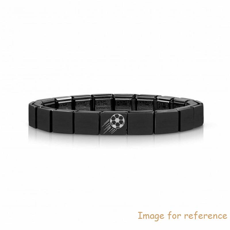 Brazil Jewelry Wholesaler Custom Made Oem Odm Composable Glam Black Sterling Silver Bracelet, Football