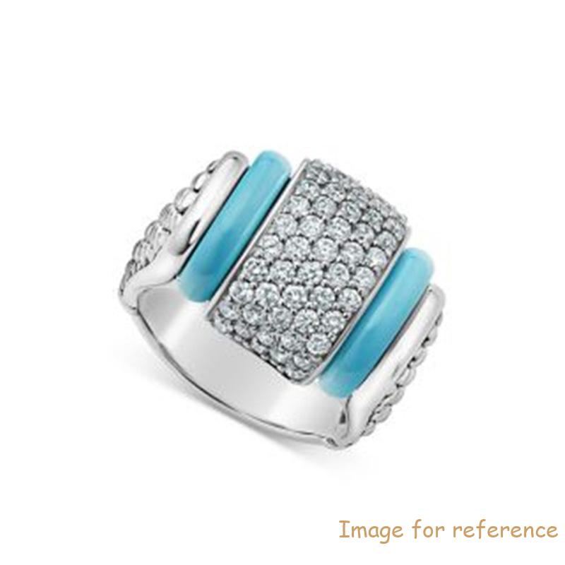 Custom Wholesale CZ Fashion Jewelry Distributor OEM ODM Blue Caviar & cz Sterling Silver Statement Ring Custom Wholesale CZ Fashion Jewelry Distributor OEM ODM Blue Caviar & cz Sterling Silver Statement Ring