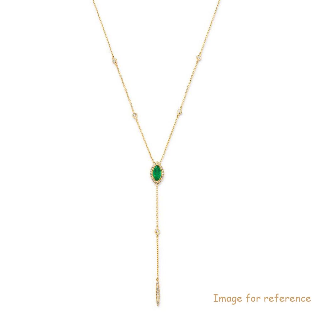 Custom sterling silver jewelry wholesale distributors OEM ODM cubic zirconia Lariat Necklace in 14k Yellow Gold Vermeil