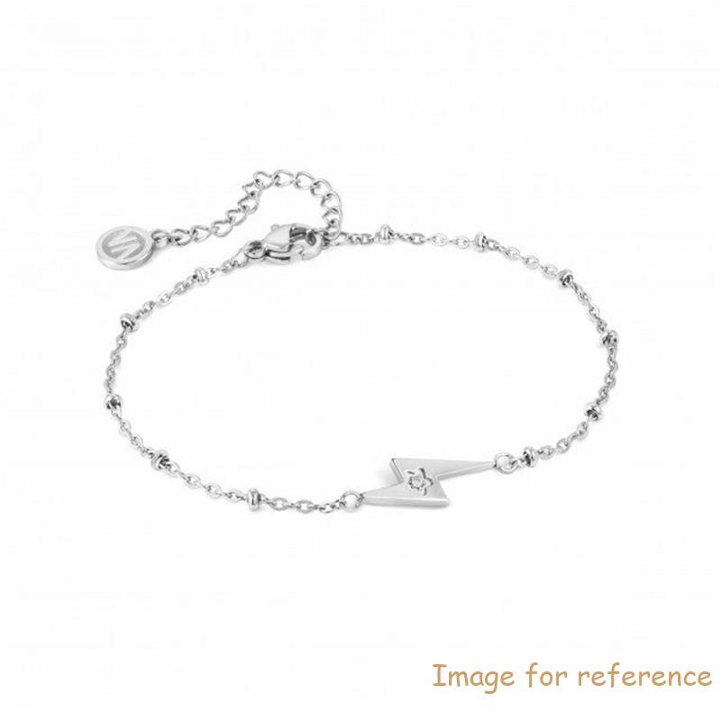 cubic zirconia jewelry wholesaler china custom design sterling silver magic bracelet, lightning bolt