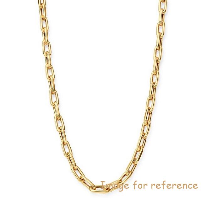 Nice and shiny for the 14k yellow gold vermeil open link chain necklace, russia custom jewelry supplier said