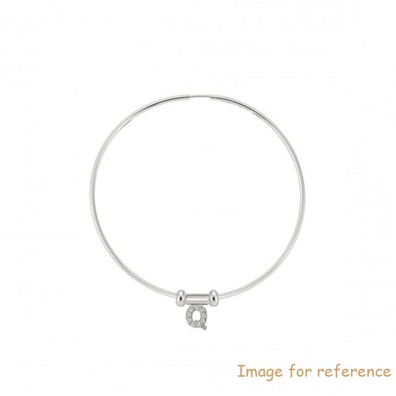OEM ODM Rhodium treated sterling silver earring, letter Q has passed quality certification