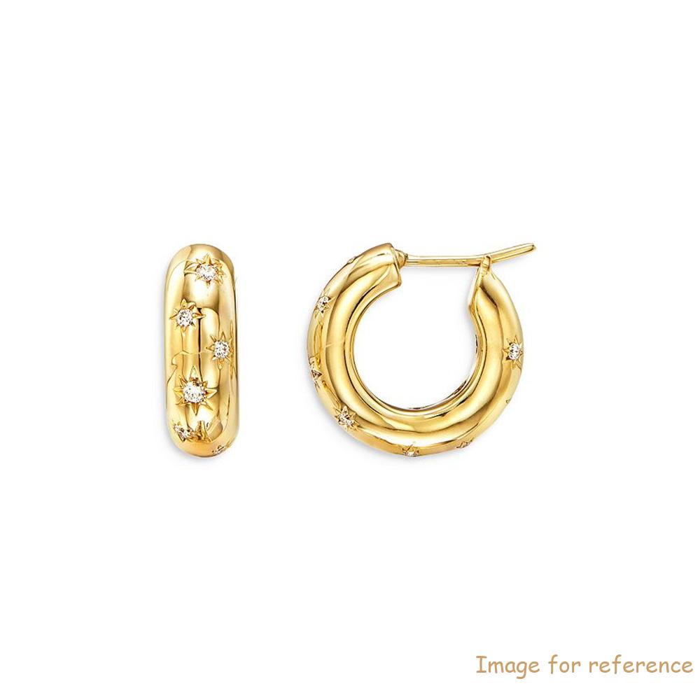 Create your own design 18K Yellow Gold Vermeil Cubic Zirconia Hoop Earrings in 925 Sterling silwer