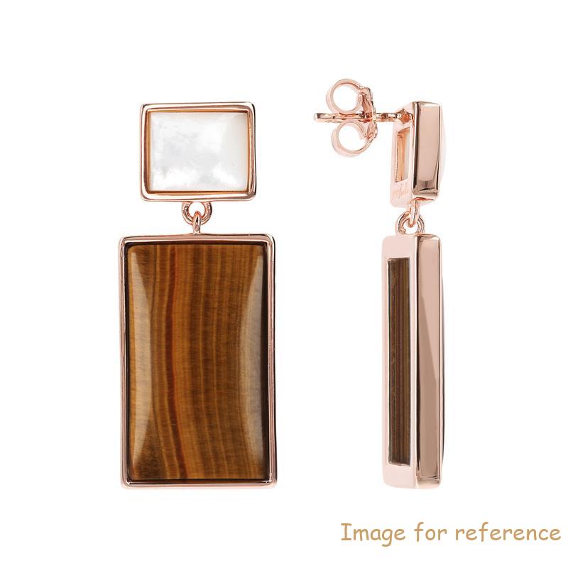 Custom Design Available Rectangle Mother of Pearl Dangle Earrings with Natural Stone earrings