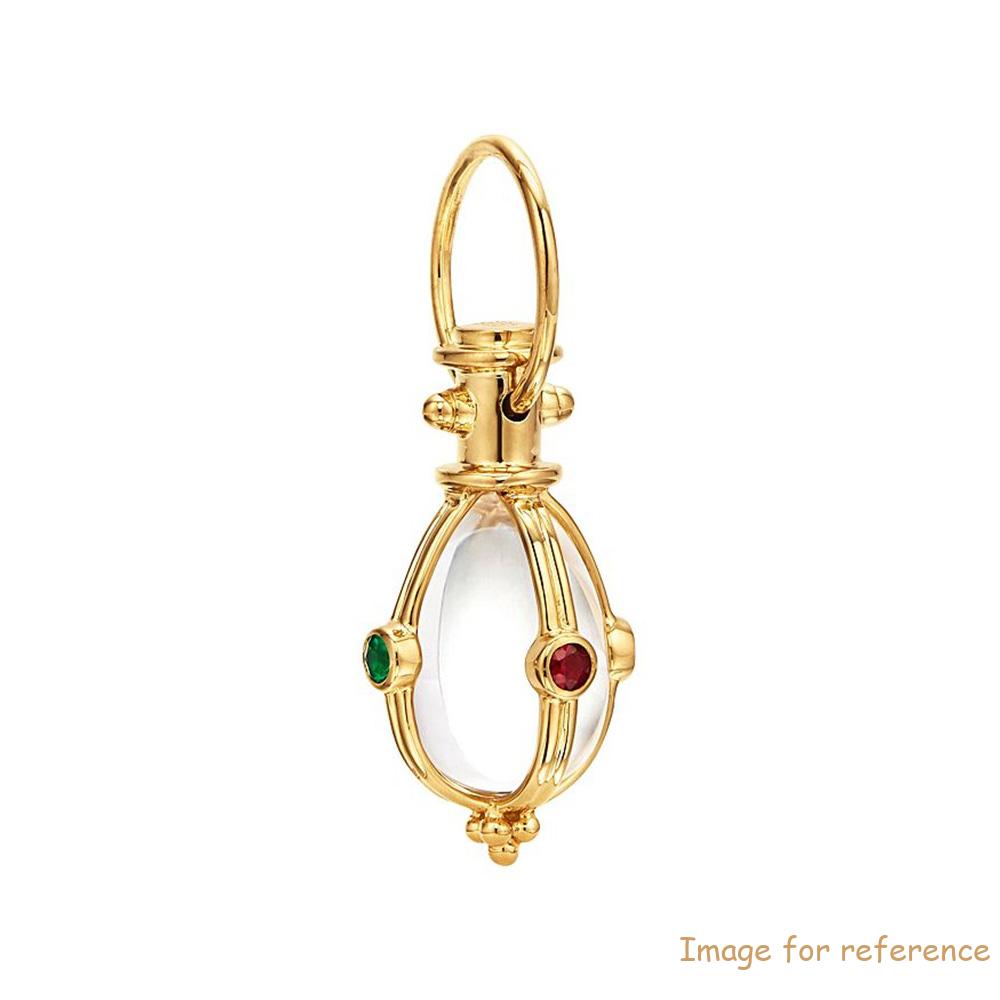 Custom design 18K Yellow Gold Plated Classic Crystal Faceted Amulet Pendant in 925 Sterling sølv