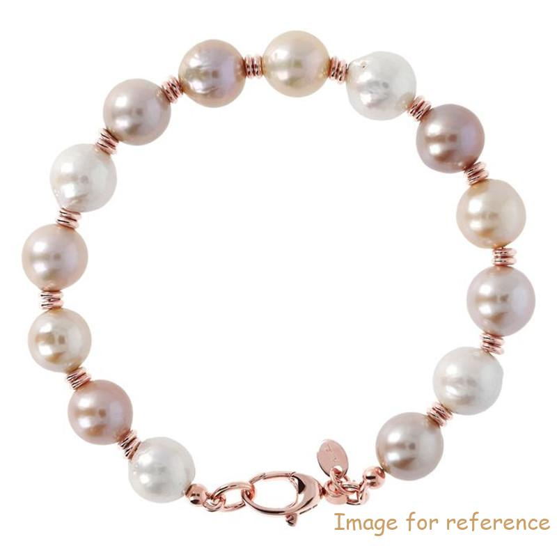 Custom jewelry wholesaler in 925 Silwer & 18k Rose Gold Plated Pearl Bold Bracelet