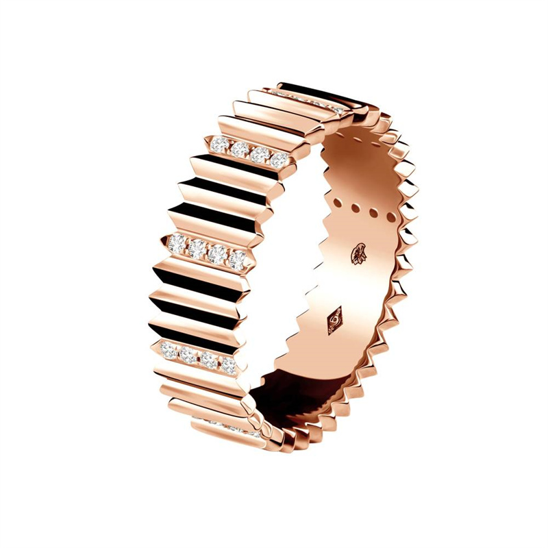 Italy Client Customizes 925 Silver Rings with Rose Gold and Cubic Zirconia Stones