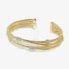 Design Custom Made Fine Jewelry Factory Multi-Strand Rigid Bracelet in 925 مطلي بالفضة