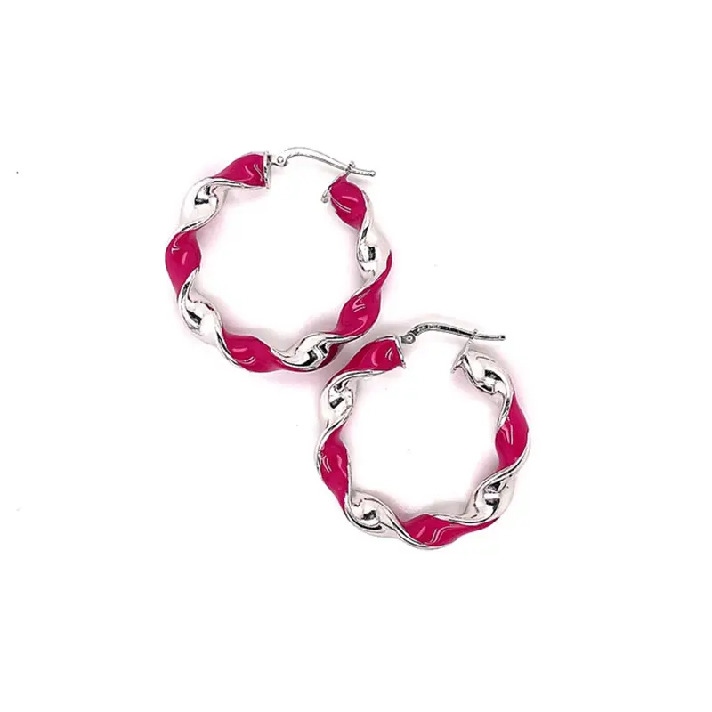 Manufacture Acqurello Rose Violet Twisted Hoops