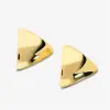Women Custom Manufacturer of Triangular Lobe Earrings in 925 Silver plated with 18Kt Yellow Gold