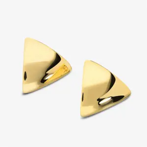 Women Custom Manufacturer of Triangular Lobe Earrings in 925 Silver plated with 18Kt Yellow Gold
