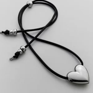 Millie Bubble Heart Cord Necklace Outsource OEM ODM Produksjonsprodusent