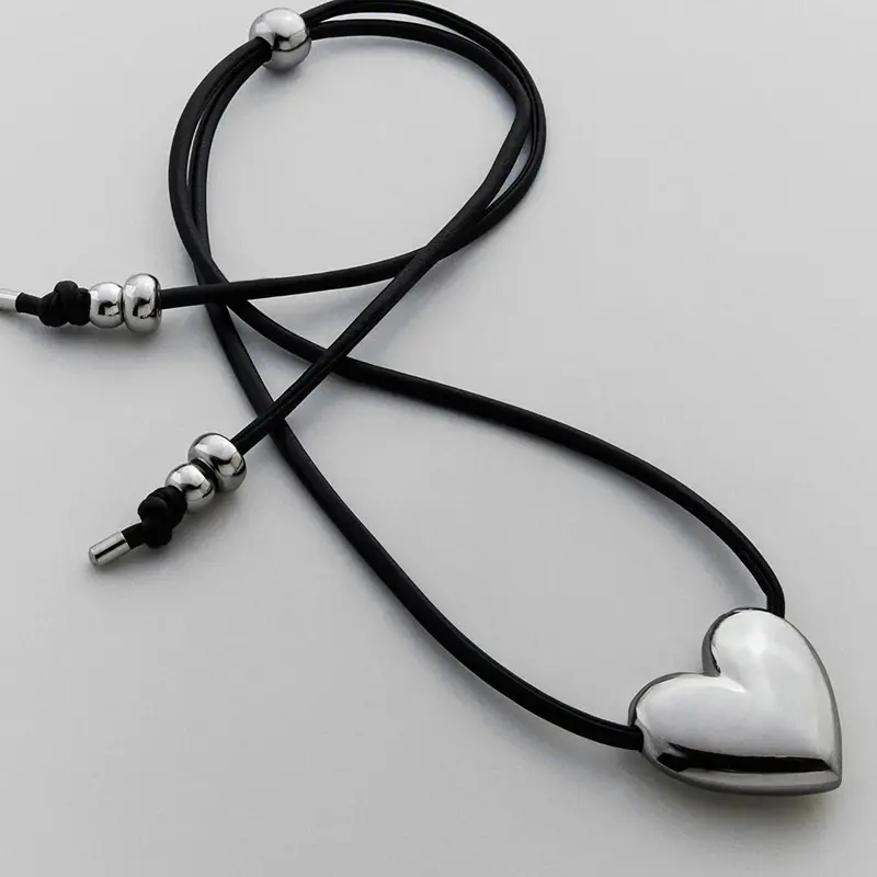 Millie Bubble Heart Cord Necklace Outsource OEM ODM Production Manufacturer Millie Bubble Heart Cord Necklace Outsource OEM ODM Production Manufacturer