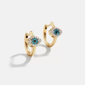 Custom 14K Gold Evil Eye Earrings Fashion ,Custom Design Jewelry Manufacturer
