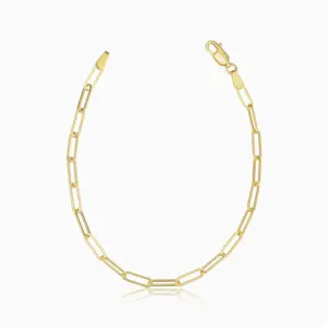925 Silver Custom 14k Gold Plated Paperclip Link Bracelet Manufacturer