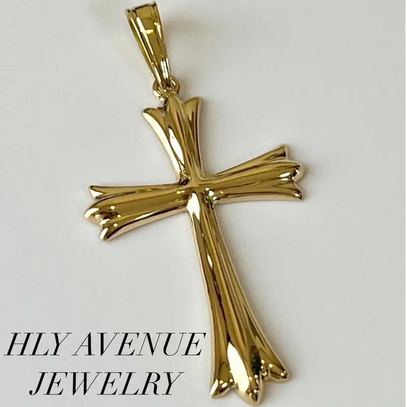 18K Japan Gold Cross Pendant Outsource Jewelry Production Manufacturer