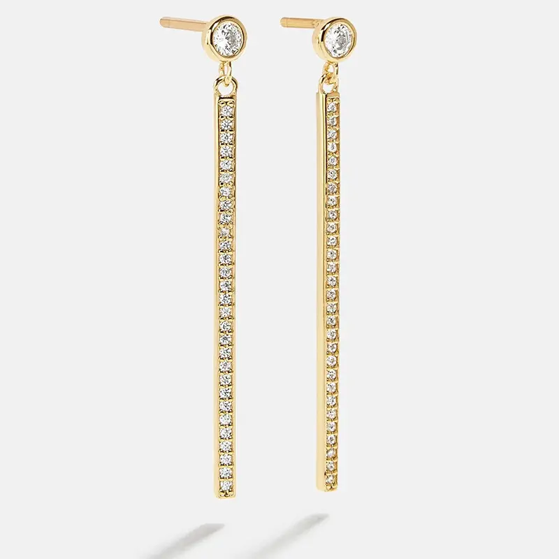 10001 (23)-1785722115644 18K Gold Bella Earrings OEM ODM zircon jewelry manufacturers