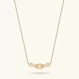 Customized Necklace Baguette Art Deco Necklace in Gold Manufacturer