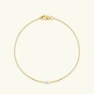 Custom Jewelry Supplier OEM ODM Baguette Birthstone Bracelet in Gold