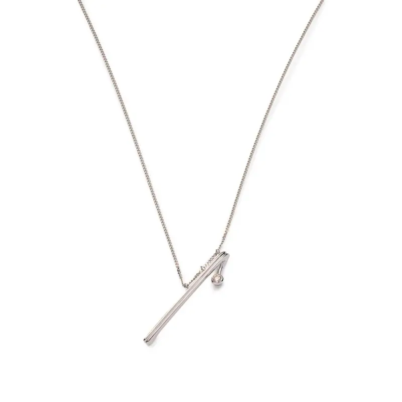 Custom Jewelry Manufacturer of DROSERA Diamond Long Bar Necklace