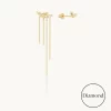 Women's Custom Jewelry Diamond Cascade Chain Stud Earrings in Gold At JINGYING
