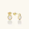 Custom Girl Jewelry Droplet Stud Earrings in Gold for 23 Жылдар