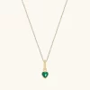 Custom Pendant Manufacturer Provide OEM ODM Service of Emerald Heart Necklace in Gold