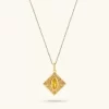 Custom Silver Jewelry Marquise Citrine Geometric Necklace In Gold Vermeil