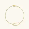 JINGYING Design And Produce Custom Jewelry Pave Link Chain Bracelet In Gold Vermeil
