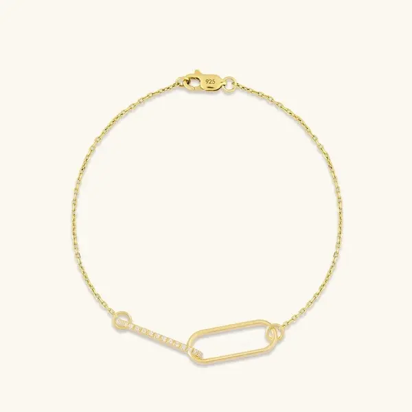 JINGYING Design And Produce Custom Jewelry Pave Link Chain Bracelet In Gold Vermeil