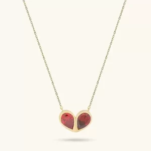 Custom Ruby Heart Necklace for Gold Vermeil Jewelry online shop