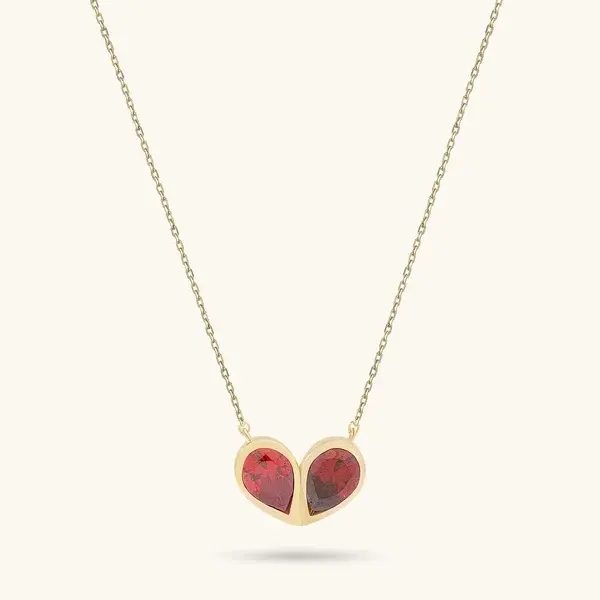 Ruby Heart Necklace - Gold Vermeil-1787193127314 Custom Ruby Heart Necklace for Gold Vermeil Jewelry online shop