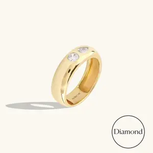 OEM Custom Design Services Of Toi et Moi Lab-Grown Diamond Band Ring in Gold