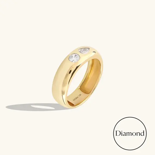 OEM Custom Design Services Of Toi et Moi Lab-Grown Diamond Band Ring in Gold