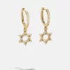Custom Made Jewelry Factory OEM ODM 18K Gold Star of David Earrings