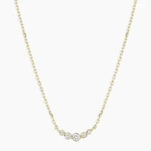 14K Elle Diamond Cluster Necklace Custom Design Jewelry Factory