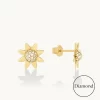 Custom Sunflower Stud Earrings in Gold Jewelry Manufactured Based on Your Designs