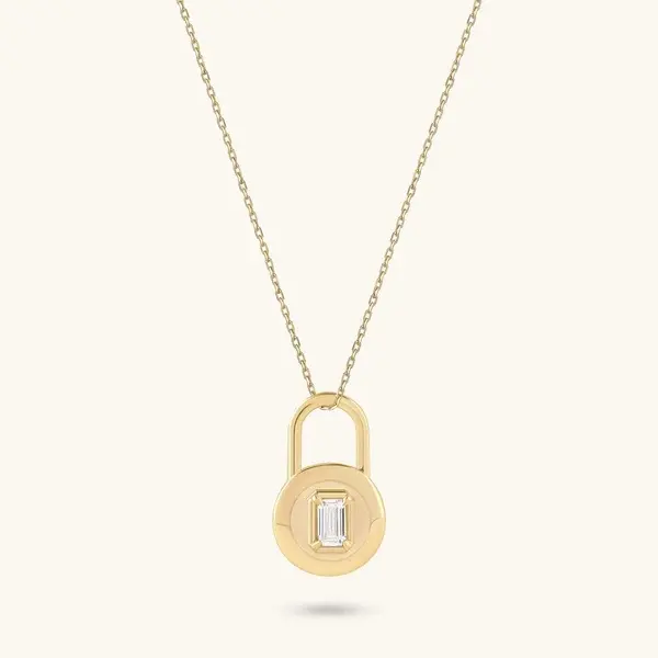 Love Lock Necklace - Gold Vermeil-1791513234803 OEM ODM Gold Vermeil Love Lock Necklace Factory