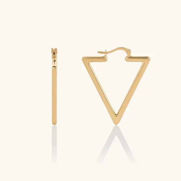 Boucles d'oreilles créoles triangulaires en or-1791949442981rsonnalisées par un client américain en or chez JINGYING Sterling Silver Factory USA Client Custom Triangle Hoop Earrings in Gold at JINGYING Sterling Silver Factory